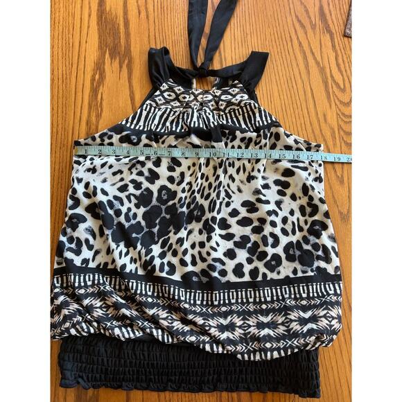 Maurices halter top, black animal print, women's size M - Picture 7 of 9